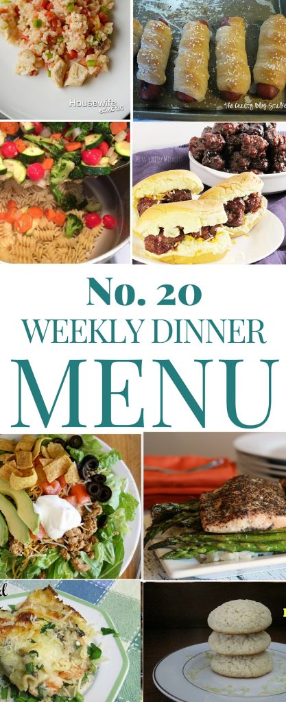What's for dinner Weekly meal plan 